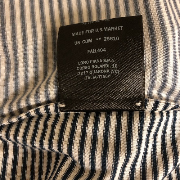 Loro Piana Crewneck Short Sleeve Silk Tee, Grey Cream Stripe, Size Small - Picture 6 of 11